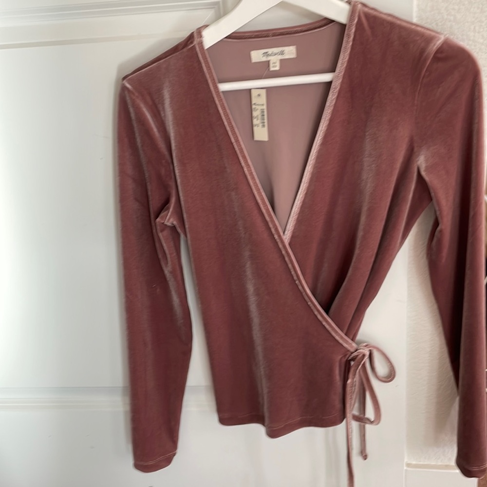 Madewell Velvet Ballet Wrap Top